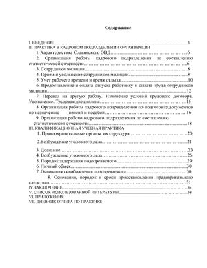 Отчет по практике - Прохождение службы в РОВД по г. Славянску-на-Кубани в уголовном розыске