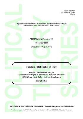 Luther J. Fundamental rights in Italy