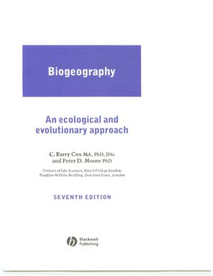 Cox C.B., Moore P.D. Biogeography: An Ecological and Evolutionary Approach