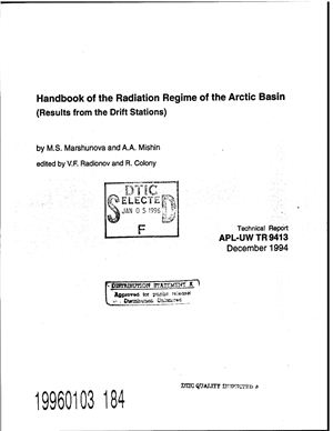 Handbook of the Radiation Regime of the Arctic Basin (Results from the Drift Stations)