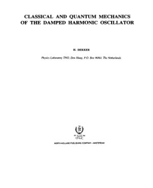 Dekker H. Classical and Quantum Mechanics of the Damped Harmonic Oscillator