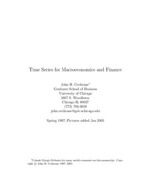 Cochrane John H. Time Series for Macroeconomics and Finance