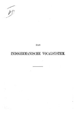Hübschmann H. Das indogermanische Vocalsystem