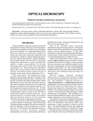 Davidson M., Abramowitz M. Optical Microscopy