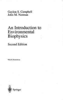Campbell G.S. An Introduction to Environmental Biophysics