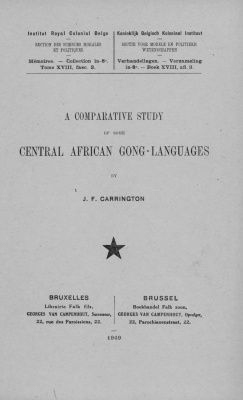 Carrington J.F. A Comparative Study of some Central African Gong-Languages