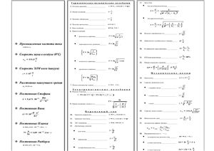Таблица формул по физике. 7-11 класс