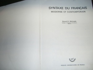 Bechade H.-D. Syntaxe du français