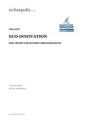 Eco-Innovation final report for sectoral innovation watch