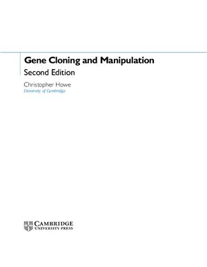 Howe C. Gene Cloning and Manipulation