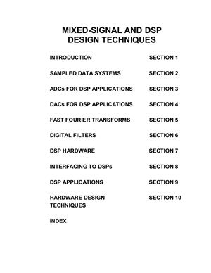 Walt Kester. Mixed-Signal DSP Design Techniques. 2000