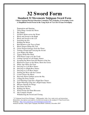 Garofalo Michael P. 32 Sword Form: Standard 32 Movements Taijiquan Sword Form