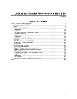 Руководство - руководство по использованию специальных функций в среде U90 Ladder (англ.язык)