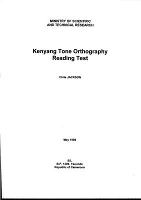 Jackson Ch. Kenyang Tone Orthography Reading Test
