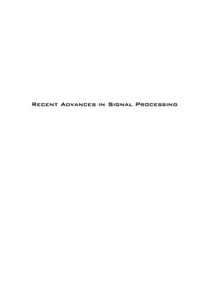 Zaher A.A. (ed.) Recent Advances in Signal Processing