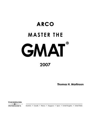 Руководство - Методические материалы по подготовке к тестам GMAT - Master the GMAT 2007