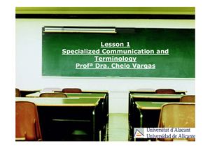 Vargas Chelo. Specialized Communication and Terminology. Lesson 1