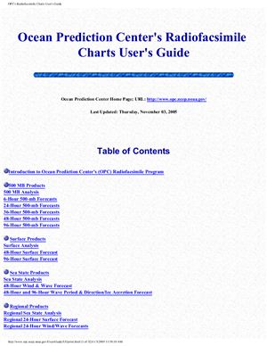 Ocean Prediction Center's Radiofacsimile Charts User's Guide