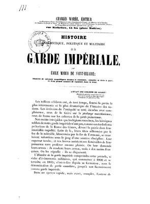 Saint-Hilaire Émile Marco de. Histoire de la Garde Impériale
