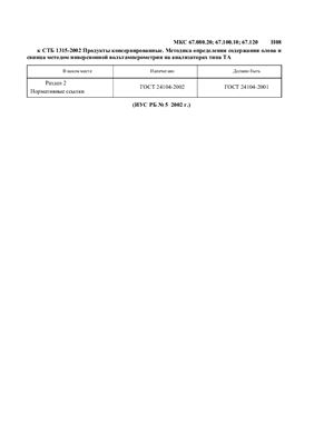 СТБ 1315-2002 Продукты консервированные. Методика определения содержания олова и свинца методом инверсионной вольтамперометрии на анализаторах типа ТА