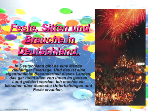 Feste, Sitten und Brauche in Deutschland