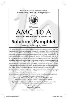 American Mathematics Contest 10A (AMC 10) 2010