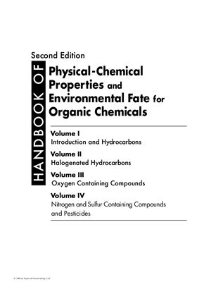Mackay D.; Shiu, Wan Ying; Ma, Kuo-Ching; Lee, Sum Chi. Handbook of Physical-Chemical Properties and Environmental Fate for Organic Chemicals. Vol. 4. Nitrogen and Sulfur Containing Compounds and Pesticides