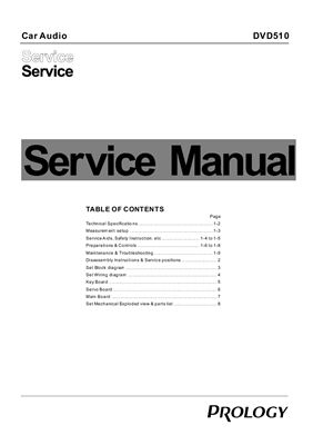 Руководство по ремонту автомагнитолы Prology DVD-510 (Service Manual)