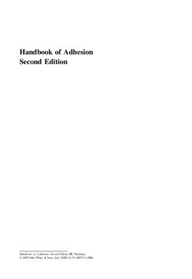 Packham D.E. Hanbook of adhesion