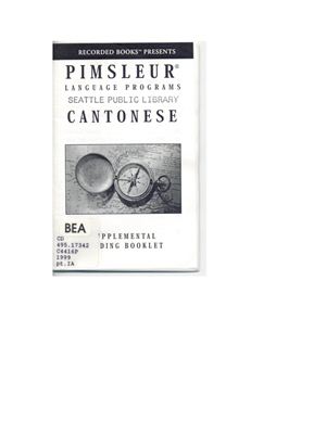 Pimsleur Paul. Pimsleur Chinese Cantonese Course 1 Part 1