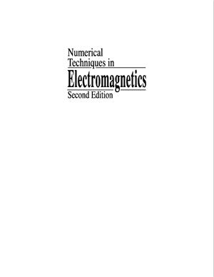 Sadiku M.N.O. Numerical Techniques in Electromagnetics