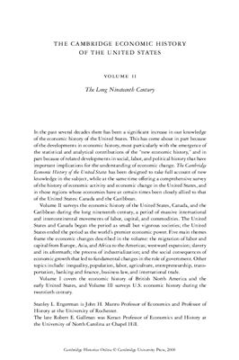 Engerman S.L., Gallman R.E. The Cambridge Economic History of the United States, Vol. 2: The Long Nineteenth Century
