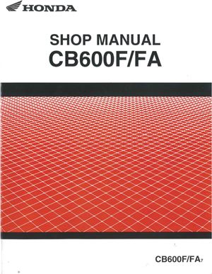 Honda. Shop Manual CB600F/FA