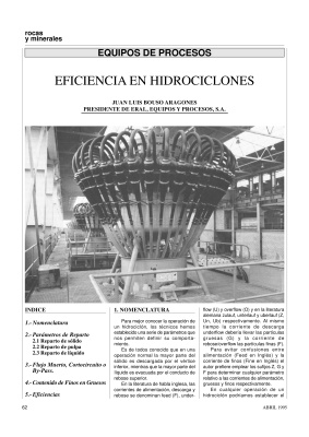 Bouso J.L. Eficiencia en hidrociclones