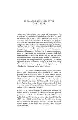 Leffler M.P., Westad O.A. The Cambridge History of the Cold War: Volume 3, Endings