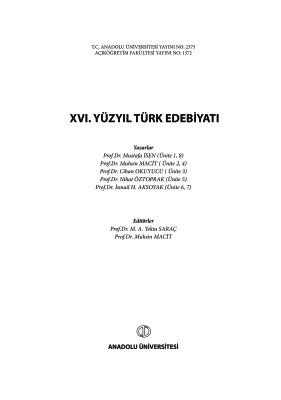 Saraç Y., Macit M. (ed.) XVI. Yüzyıl Türk Edebiyatı
