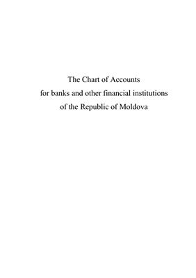 The Chart of Accounts for banks and other financial institutions of the Republic of Moldova