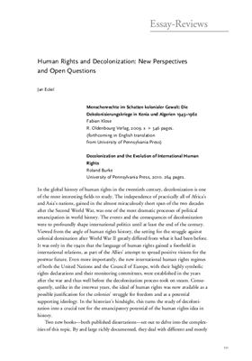 Eckel J. Human Rights and Decolonization: New Perspectives and Open Questions