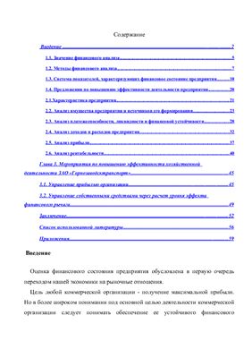 Анализ финансового состояния ЗАО Горнозаводсктранспорт