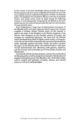 Gordon S. The New Cambridge History of India, Volume 2, Part 4: The Marathas, 1600-1818