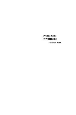 Inorganic syntheses. Vol. 13