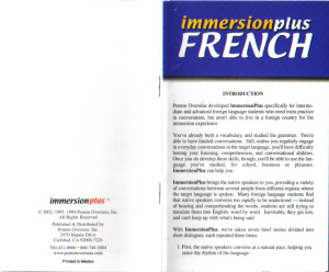 Immersionplus French. Аудиокурс разговорного французского языка для владеющих английским. Часть 1