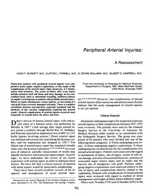 Burnett H.F., Clifton L., Parnell M.D., Williams M.D., Gilbert S., Campbell M.D. Peripheral Arterial Injuries