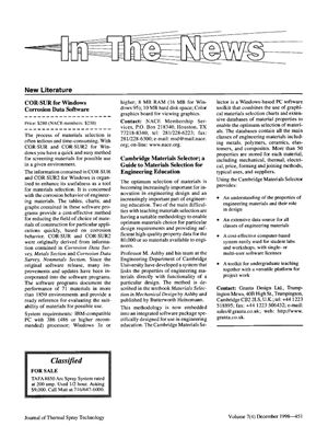 Journal of Thermal Spray Technology 1998. Vol. 07, №04