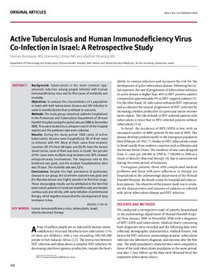 Active Tuberculosis and Human Immunodeficiency Virus