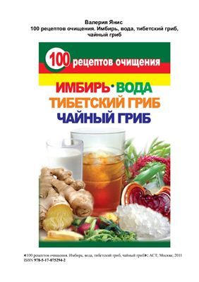 Янис Валерия. 100 рецептов очищения. Имбирь, вода, тибетский гриб, чайный гриб