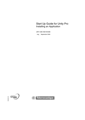 Start Up Guide for Unity Pro Installing an Application