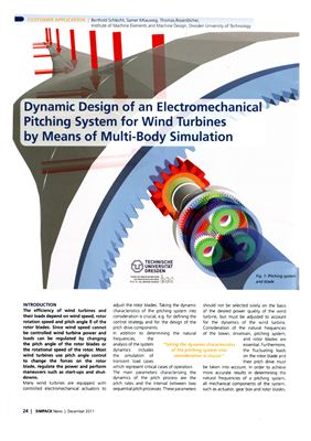 Schlecht B. et al. Dynamic design of an electromechanical pitching system for wind turbines by means of multi-body simulation