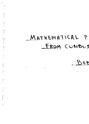 Eberly D., Bebernes J. Mathematical Problems from Combustion Theory