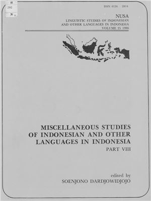 Dardjowidjojo S. (ed.) Miscellaneous Studies of Indonesian and Other Languages in Indonesia, part VIII